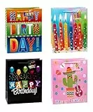 TSI Geschenktüten GEBURTSTAG, 12er Packung, Größe: Groß (HxBxT 32 x 26 x 13,5 cm), Art. Nr. 84314
