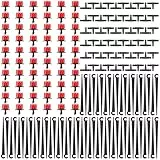 Forever Speed 180PCS Automatische Bewässerung Tropf Set, 60 Einstellbare Tropfer + 60 T-Steckverbinder + 60 Gartenschlauch-Halterung für Gärten, Gewächshäuser, Rasenflächen - Rot