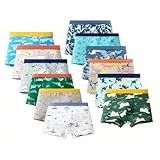 HAGOT 12er Pack Jungen Boxershorts aus Baumwolle Unterhosen， Jungen Unterhosen Baumwolle Boxershorts, 4-5 Jahre Alt