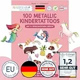 Papierdrachen 100 Metallic-Tattoos für Kinder - Hautfreundliche Kindertattoos Beach Vibes - als Geburtstagsmitgebsel & Geschenkidee - für Jungen und Mädchen - in Deutschland hergestellt