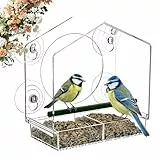 Jarkyfine Fenster-Vogelfutterspender - Transparente Vogelhaus Fensterscheibe für Wildvögel mit Starken Saugnäpfen, Window Bird Feeder, hinzuzufügen