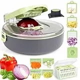 Multifuncional Cortador Gemüseschneider Spiralschneider Gemüsehobel Zwiebelschneider Gurkenhobel Küchenhacker Zwiebelhacker Gemüseschneider 8 in 1 Multifunktionsschneider Zwiebel Zerkleiner