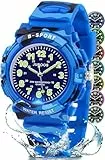 Juboos Neue 7-Farbige Kinderuhren, Kinderuhr Jungen Mädchen Analog Quartz Uhr mit Armbanduhr Kautschuk Wasserdicht Outdoor Sports Uhren 5-16