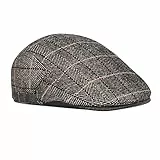 besbomig Schiebermütze Barret Flat Cap Schirmmütze für Herren Damen, Gatsby Newsboy Cap Baskenmützen Golfermütze, Frühling Herbst Winter, 55-59cm