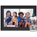 Digitaler Bilderrahmen WiFi 10.1 Zoll Digitaler Fotorahmen Eingebauter 32GB Speicher Bewegungssensor Auto-Rotation, 1280x800 Touchscreen, Teilen Sie Momente sofort über Frameo App