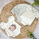Whaline Vorhersagebuch für Babys, 50 Blatt, Andenken, Baby-Einteiler, Form, Partyspiel, Aktivitätskarte, Beratungsbuch für neue Eltern, Beratungsbuch für Babyparty, Geschlecht offenbaren Wünsche für