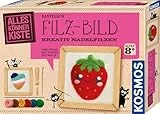 KOSMOS 605704 Filz-Bild Bastelbox Kreativ Nadelfilzen, mit süßen Motivvorlagen Herz + Erdbeere, für Mädchen und Jungen, Filzen für Kinder ab 8 Jahre, Filz Basteln, für Anfänger geeignet