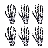 Lurrose Haarspangen für Halloween, Skelett-Hände, Knochen, Gothic, Zombie, Punk, Rock, Teufelskralle, Haarspangen für Partys, Verkleiden (schwarz)