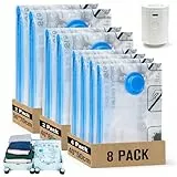 BoxLegend Vakuumbeutel für Kleidung Reise mit Vakuumpumpe, Vakuumbeutel 8 Stück (4x 40x50cm, 2x 40x60cm, 2x 50x70cm), Vakuum Reisebeutel Organizer Set für Koffer Reise