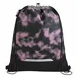 coocazoo Turnbeutel „Pink Illusion”, schwarz-pink, mit Reißverschlussfach und Kordelzug, reflektierende Elemente, Schnalle zur Befestigung am Schulrucksack, 10 Liter, ab der 3. Klasse