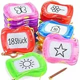 GOLDGE 18Pcs Mitgebsel Kindergeburtstag Mini Maltafel Zaubertafel mit Stift und Schlüsselanhänger, Löschbare Maltafel Kinder für Jungen und Mädchen, als Party Beschäftigung Preise Pinata Füllung