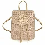 Ynport Crefreak Damen Stroh Rucksack Geldbörse Mini Umhängetasche Kordelzug Strand Umhängetasche für Damen Damen Mädchen,Khaki