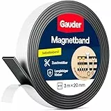 GAUDER Magnetband selbstklebend I Magnetstreifen I Magnetklebeband (20mm x 3m)