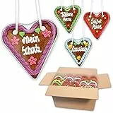 15 Stück Lebkuchenherzen Mischkarton Premium! Viele Wiesn Sprüche Mottoparty Bayerisch Herz LEBKUCHEN WELT