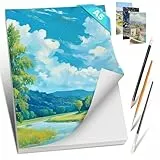 Romon Aquarellpapier, 30 Blatt Aquarell Papier 300g, Aquarellblock Malpapier Watercolor Paper Wasserfarben Zeichenpapier Gouache Papier DIY Geschenk Postkarten für Studenten Lehrer Künstler