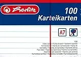 Herlitz Karteikarten DIN A7 liniert (600 Karten, Weiß)