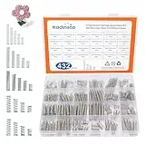 432 Stück Druckfedern Sortiment Set, 25 Größen Federn Metall Spannfeder Spiralfedern, Edelstahl Druckfeder Längen 10/15/20/30mm, 6 Verschiedene Feder Zugfeder Sortiment für Werkzeuge, Geräte, Auto