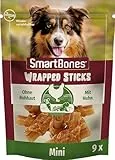 SmartBones Chicken Wrapped Sticks Mini - Hundesnack mit Huhn für kleine Hunde, Kaustangen mit weicher Textur, ohne Rohhaut, 9 Stück