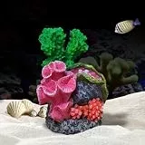 GeRRiT Künstliche Korallen für Aquarien, Kunststoff, Dekoration für Aquarium-Landschaft, Aquarium-Dekoration, Höhle, Harzkoralle (rot-grüne Koralle)