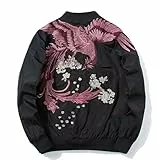 XYXIONGMAO Phoenix taktische Bomberjacke mit Handstickerei, japanischer Hip-Hop, Streetwear, Windbreaker, schwarz, Fliegerjacke, Rot/Ausflug, einfarbig (Getaway Solids), X-Large