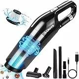 AGARELE Akku Handstaubsauger, Auto Kabelloser Staubsauger, Multifunktionaler Handsauger mit Waschbar HEPA-Filter, Bürste, Wiederaufladbarer Handstaubsauger für Auto, Tierhaare