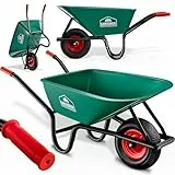 GARDEBRUK Schubkarre 100 Liter Bauschubkarre Gartenschubkarre bis 250kg Belastbarkeit Luftreifen stabile Ausführung mit Kunstoffwanne