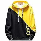 Moshtashio Hoodie Herren Kapuzenpullover Langarm Sweatshirts Basic Pullover Classic Männer Sweatjacke Unisex Casual Frühling Herbst Winter (Gelb, L)