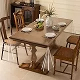 AooHome Tischdecke Transparent 140X180cm, Tischdecke Abwaschbar PVC Tischfolie Durchsichtig 0.17mm, Wasserdicht Abwaschbar Schmutzabweisend