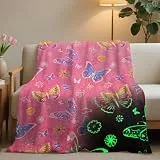 MIQEBX Kuscheldecke Leuchtet im Dunkeln, Einhorn Decke Kuscheldecke Kinder, Weich Fleecedecke Wohndecke, Geschenk für Kinder Jungen Mädchen (AA1, 150x200cm)