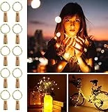 Koopower 10x 20 LEDs Flaschenlichter mit Batterien (Warmweiß, 10er-Packung)
