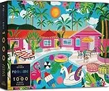 Elena Essex Jigsaws 1000 Pieces for Adults - Poolside, Puzzles for Adults, Adult Puzzles, Colourful Summer Holiday Swimming Pool Puzzle, Size 50x70cm