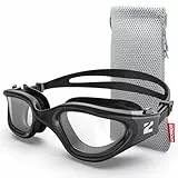 ZIONOR Optische Schwimmbrille, G1 Auslaufsicher (Ganz schwarz -400)