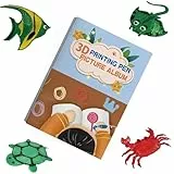 3D-Stift-Druck-Zeichenbuch,3D stift Vorlage,3D Druckstift Vorlage,3D Zeichenmuster mit einer kostenlosen transparenten Vorlage für Anfänger.