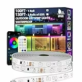 30m RGB+IC LED Streifen,Außenbereich IP68 Wasserdicht,Steuerung mit App/Fernbedienung,Bluetooth Musik Sync Seillicht für Balkone,errassen,Dächer,Gärten,Schwimmbäder