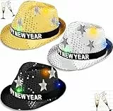 Bdecoll 3 Stück Neujahr Silvester Partyhut Gold Schwarz Silvester Partyhut Frohes Neues Jahr Papierhüte kreative Kopfschmuck Dekorationen Hut, Silvesterpartydeko Accessoire für Silvesterparty (2)