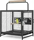 Yaheetech Vogelkäfig Reisevogelkäfig mit Handgriff Vogelvoliere Kleintierkäfig Vogelhaus mit 2 Sitzstangen