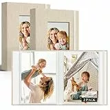 Vienrose Fotoalben Klein 10x15 Fotos 2 Pack Leinen Cover mit Frontfenster, Einsteckalbum 26 Seiten mit 52 Fotos, für Baby Hochzeit Reize, Aufbewahrung von Kunstwerken oder Postkarten ，Beige