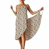 ATRACTIVOLL Damen Strandkleid Bikini Cover Up Sommer, V-Ausschnitt, Strandponcho Bademode Vertuschen, Strandtunika Wrap Sarong, Groß, Leichte, Urlaub