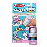 Melissa & Doug - Sticker Wow Stempel-Set Einhorn, Mit 300 Stickern, Nachfüllbarer Sticker-Stempel und 24-seitiger Aktivitätenblock, Für Kinder ab 3 Jahren - FSC zertifizierte