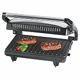 Bomann® Kontaktgrill | beidseitiges fettfreies Grillen | 700W | antihaftbeschichtete Grillplatten | extra tiefen Rillen für intensives Grillmuster | Panini Grill | Kontaktgrill Toaster | MG 2251 CB