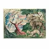 MYCGGDGH Dante rennt vor den drei Bestien davon William Blake Leinwanddruck BerüHmte Bilder auf Leinwand William Blake Wandkunst Modern Wohndekoration füR BüRo Restaurants 75x50cm(30x20in) poster