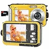 4K Digitalkamera, 4,8 m, Unterwasserkamera mit 32 GB Karte, 64 MP Autofokus, Dual-Screen, Selfie, wasserdichte Kamera zum Schnorcheln, kompakte Floatable Point and Shoot Digitalkamera, 1250 mAh Akku