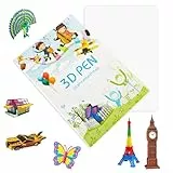 3D-Druck-Zeichenbuch Wiederverwendbare 3D-Stift Vorlagen 20 Blatt mit 40 farbigen Mustern, Dicke Zeichenschablonen mit transparenter PVC-Kopiertafel, DIY Kreativ Geschenk