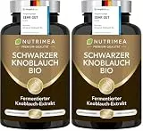 Schwarzer Knoblauch Bio - Reiner Extrakt fermentiert - Mit S-Allyl-Cystein - Hochdosiert Kapseln - Veganes Produkt - Nutrimea - Premium Qualität (Packung mit 2)