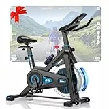 Heimtrainer Fahrrad, DMASUN Hometrainer Fahrrad mit Magnetischem Widerstand, Leise & Stabil, Ergometer mit App Kompatibel & LCD-Monitor, Verbessertes Indoor Fitnessbike für zuhause, 180Kg Belastbar