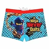 LEGO Ninjago Badehose für Jungen, Schwimmshort, Größen 116-140 (DE/NL/SE/PL, Numerisch, 134, 140, Regular, Hellblau)