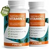 Natürliches VITAMIN C - 360 Kapseln - mit 400 mg Vitamin C aus Amla, Acerola, Camu-Camu & Hagebutten pro Tag - Vitamin C Komplex - 100% vegan - laborgeprüft mit Zertifikat - Vorrat für 6 Monate