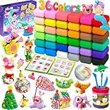 Bridokit Modelliermasse Lufttrocknend, 36 Farben Lufttrocknende Magische Knete für Kinder mit Pressplatte, knete zubehör und Anleitungsheft, Kunsthandwerk Geschenk für Kinder im Alter von 3-12 Jahren