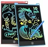 TECJOE 2-Pack LCD Schreibtablett, 10-Zoll buntes Doodle Board für Kinder, elektronische Zeichnung Tablet Zeichnung Pads, Geschenke für 3–6-Jährige (Blau und Rosa)