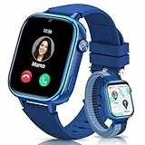 SWGOTA Smartwatch Kinder mit Telefon und GPS, 1.83' Kinderuhr Videoanrufe/Voice Chat/SOS/Schulmodus/SMS/SIM/Wecker, IP68 Kinder Smartwatch mit Schrittzähler Schlafen, Geschenk für Mädchen Junge, Blau
